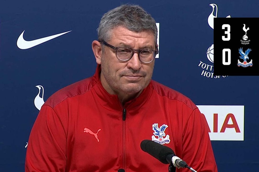 Assistant Manager Osian Roberts takes questions from the press after Spurs defeat