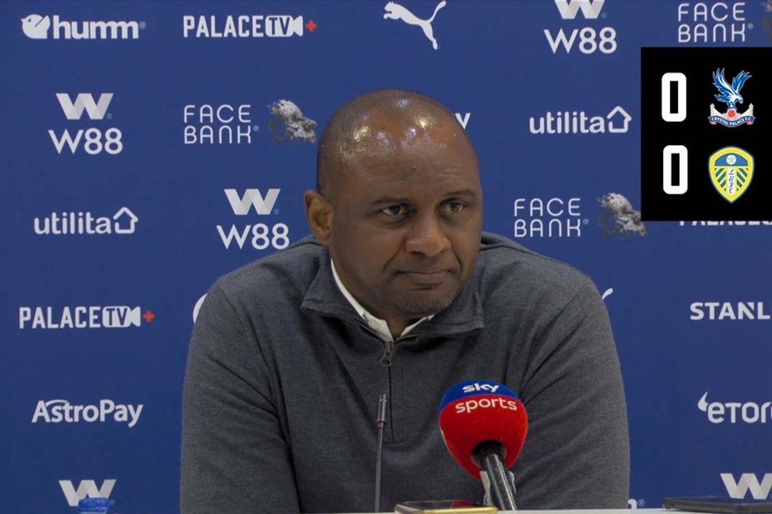 Patrick Vieira speaks to the press after the 0-0 draw to Leeds