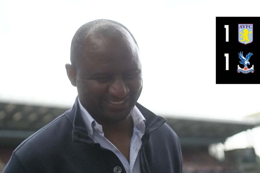 The manager speaks to Palace TV after the draw away to Villa